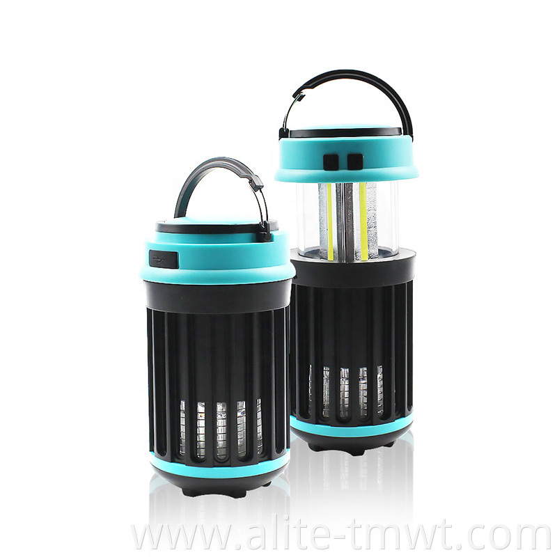 Outdoor Rechargeable Camping Lantern Mosquito Trap Zapper Ultraviolet Insect Killer Lamp With Hook